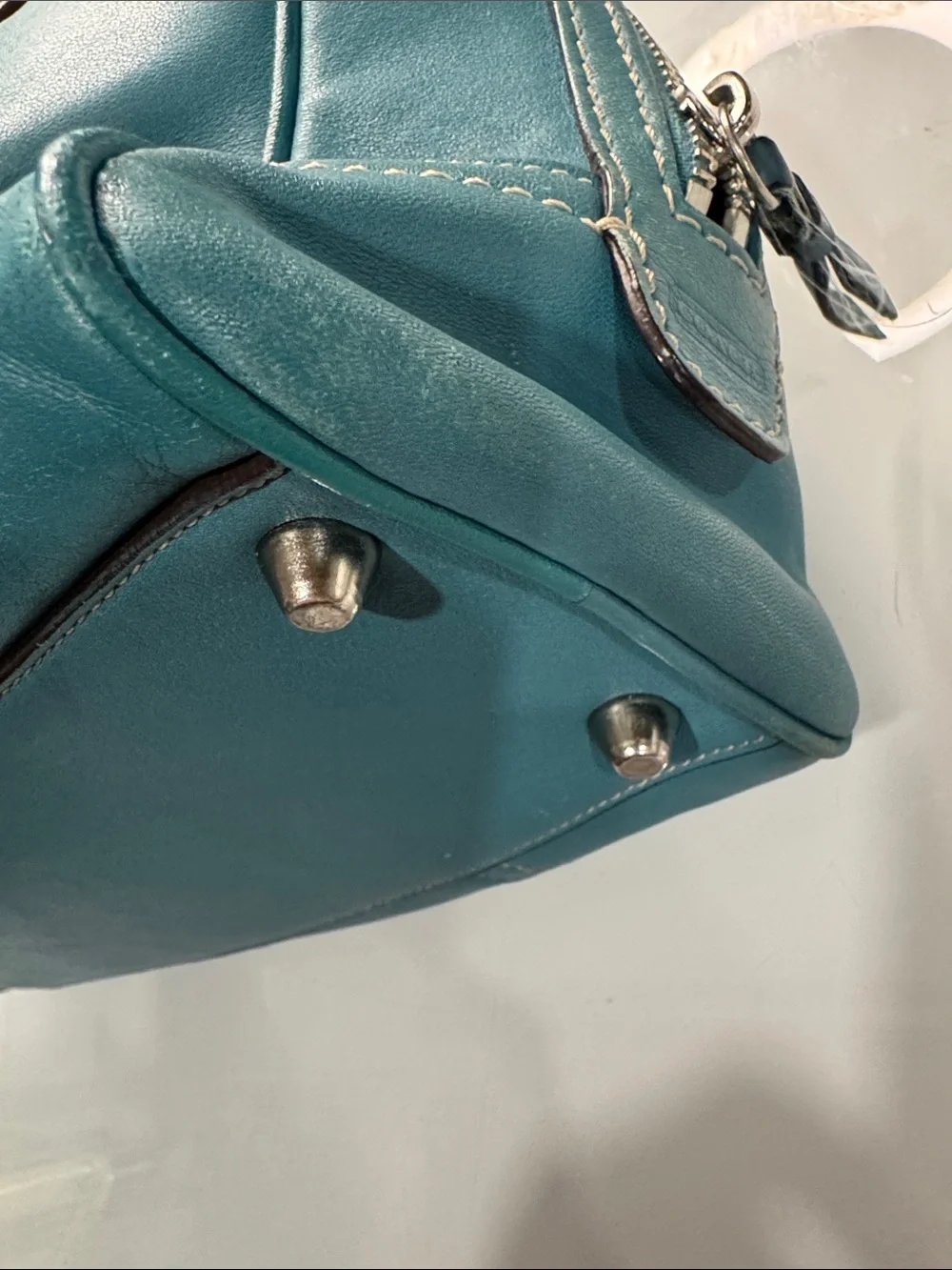 Coach Hamptons Teal Leather Satchel